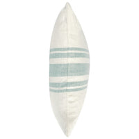 22 Inch Square Linen Accent Throw Pillow, Stripe Design, Eucalyptus, White By Casagear Home