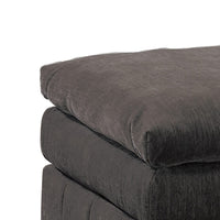 Luna 33 Inch Modular Ottoman, Three Layer Plush Cushioned Seat, Dark Gray - BM284333