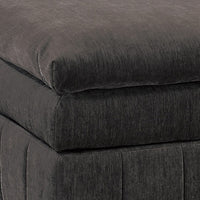 Luna 33 Inch Modular Ottoman, Three Layer Plush Cushioned Seat, Dark Gray - BM284333