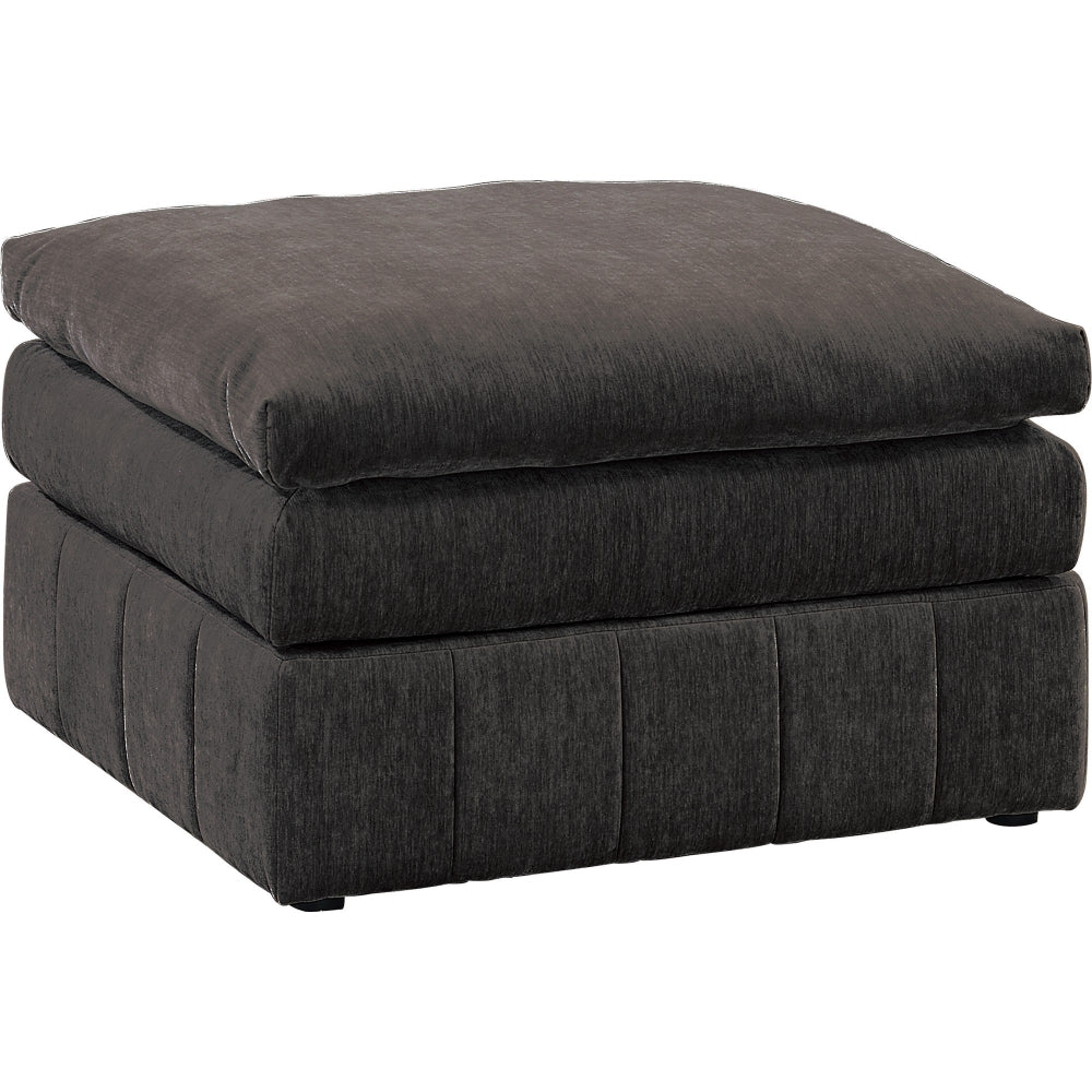 Luna 33 Inch Modular Ottoman, Three Layer Plush Cushioned Seat, Dark Gray - BM284333