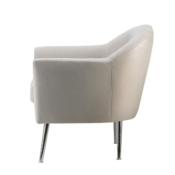 30 Inch Modern Accent Sofa chair, Curved, Ivory Fabric Upholstery - BM284806