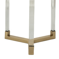 24, 21 Accent Tables, Acrylic Clear Legs, Glass Top, Set of 2, Gold - BM285128