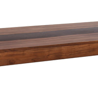 52 Inch Modern Coffee Table, Acacia Wood with Classic Block Legs, Brown - BM285385