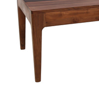 52 Inch Modern Coffee Table, Acacia Wood with Classic Block Legs, Brown - BM285385