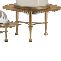 12, 9, 8 Inch Set of 3 Crystal Balls, Decorative Accent, Gold - BM286112