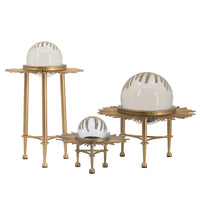 12, 9, 8 Inch Set of 3 Crystal Balls, Decorative Accent, Gold - BM286112