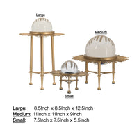12, 9, 8 Inch Set of 3 Crystal Balls, Decorative Accent, Gold - BM286112