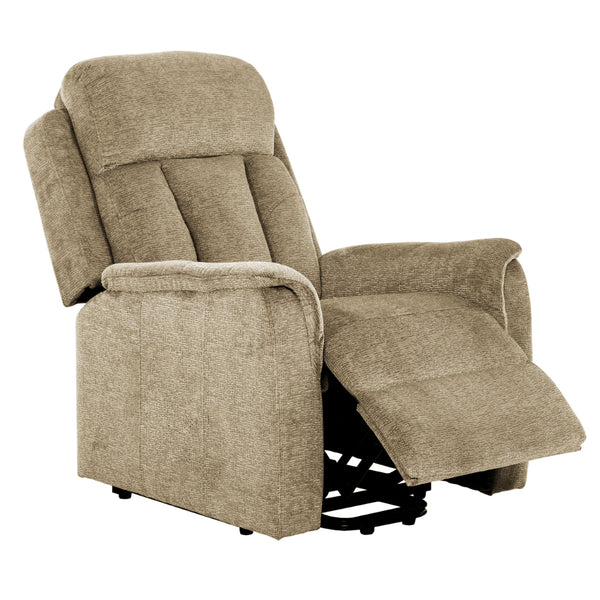 38 Inch Rocker Recliner, Gray Fabric Upholstery, Coil and Foam Seating - BM286424