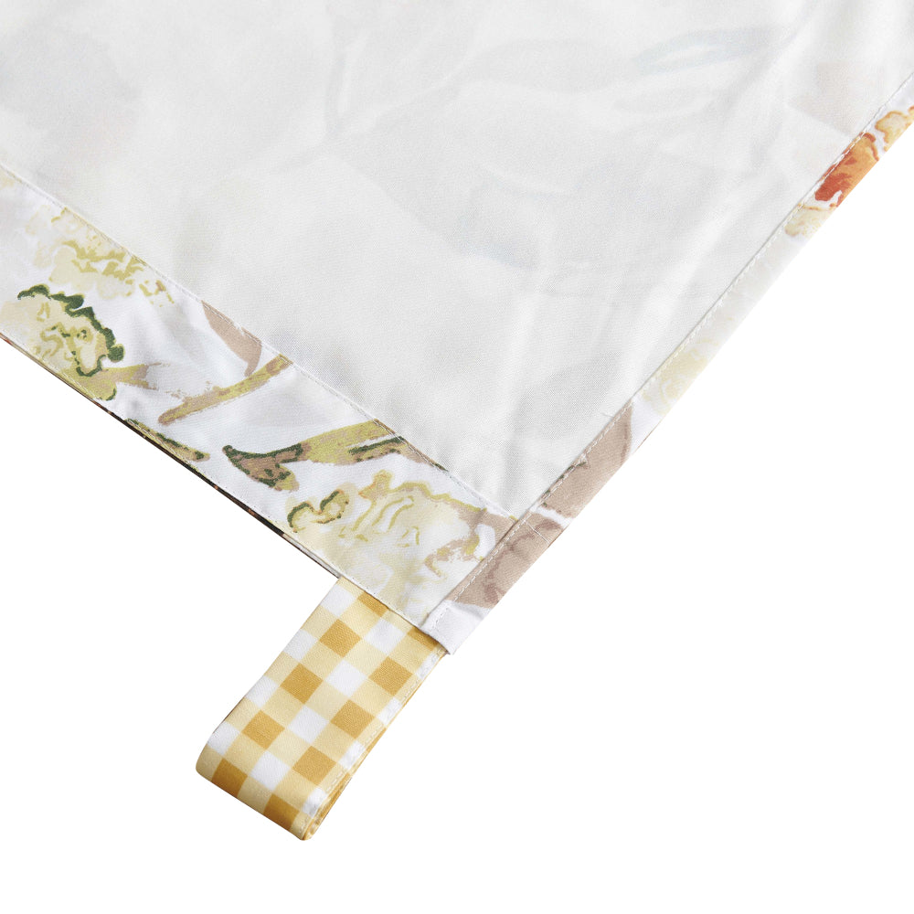 Kelsa Set of 2 Panel Curtains with Watercolor Sunflowers, Ruffled, Gold - BM293430