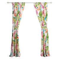 Porto 84 Inch Panel Window Curtains, Tropical Palm Leaves, Green and Blue - BM293462