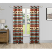 Tagus 84 Inch Window Curtains, Southwest Motifs, Grommets, Microfiber - BM293466