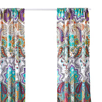 Vana 84 Inch Window Curtains, Decorative Paisley Print Design, Rod Pockets - BM293467