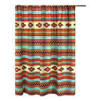 Tagus 72 Inch Shower Curtain, Natural Southwest Patterns, Button Holes - BM293469