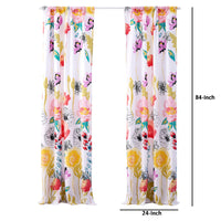 Minsk 84 Inch Window Panel Curtains, Bright Flower Patterns, Vibrant Colors - BM293481