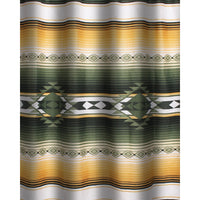 Jashua 72 Inch Shower Curtain, Southwest Style Yellow Stripes, Button Holes - BM293487