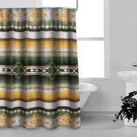 Jashua 72 Inch Shower Curtain, Southwest Style Yellow Stripes, Button Holes - BM293487