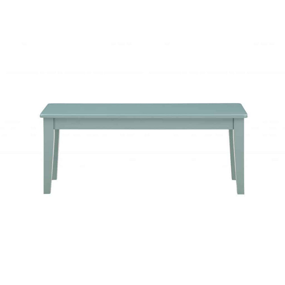 Bray 44 Inch Modern Rectangular Dining Bench, Tapered Legs, Teal Blue - BM293816
