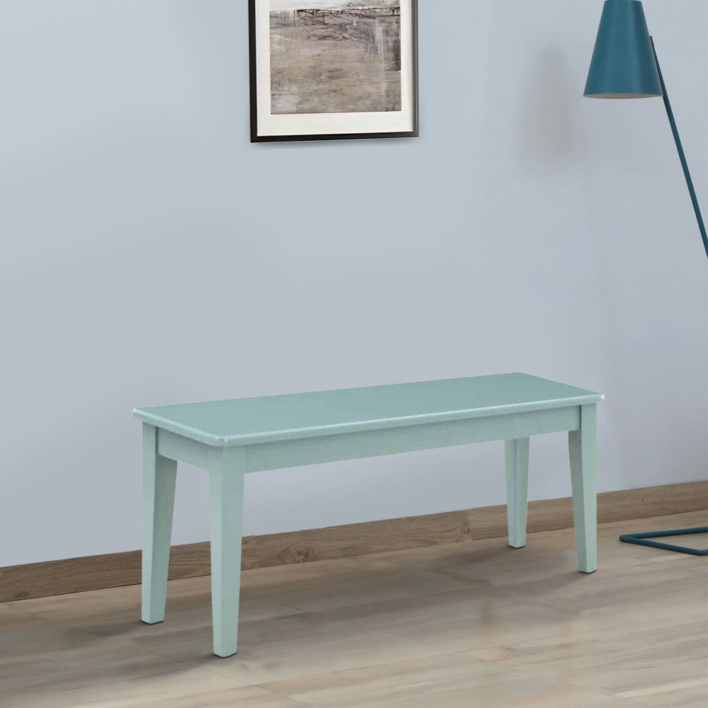 Bray 44 Inch Modern Rectangular Dining Bench, Tapered Legs, Teal Blue - BM293816