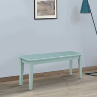 Bray 44 Inch Modern Rectangular Dining Bench, Tapered Legs, Teal Blue - BM293816