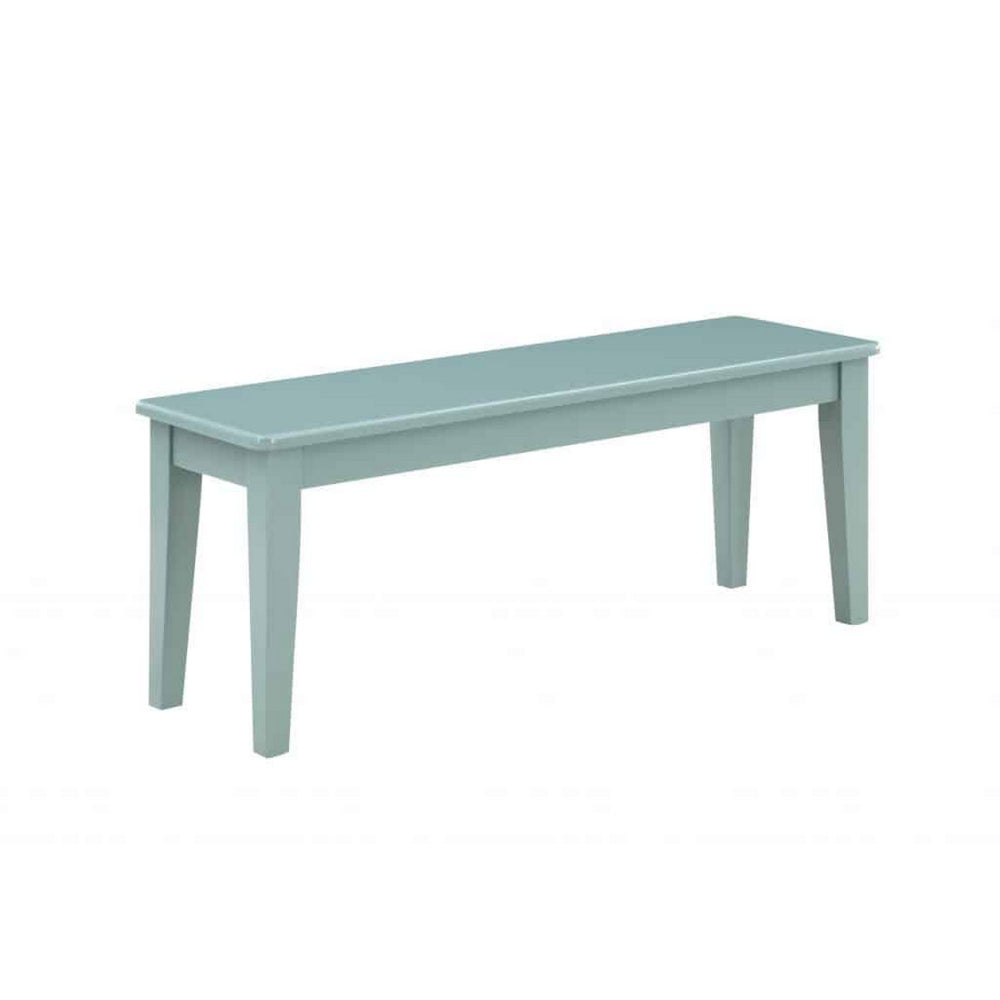 Bray 44 Inch Modern Rectangular Dining Bench, Tapered Legs, Teal Blue - BM293816