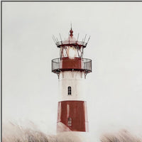 39 x 59 Hand Painted Lighthouse Atop Grassy Beach, Resin Frame, Multicolor - BM298937