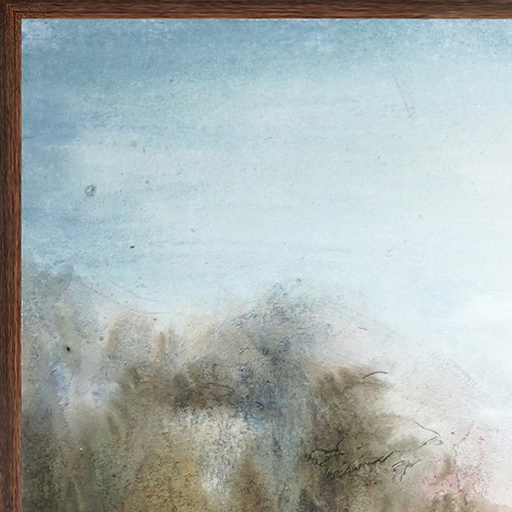 39 x 59 Hand Painted Forest Scenery, Resin Coat, Warm Blues and Browns - BM298938