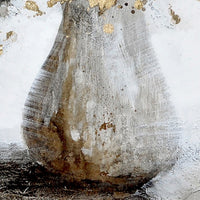 47 x 47 Modern Hand Painted Vase with Gold Foil Flowers and Silver Frame - BM298940