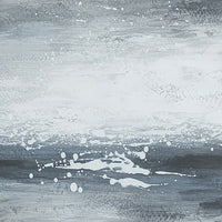 39 x 59 Hand Painted Sky with Gold Foil Clouds, Silver Frame, Resin Coat - BM298942