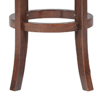 Ovi 29 Inch Swivel Bar Stool, Nailhead Trim, Walnut Brown, Faux Leather - BM299369