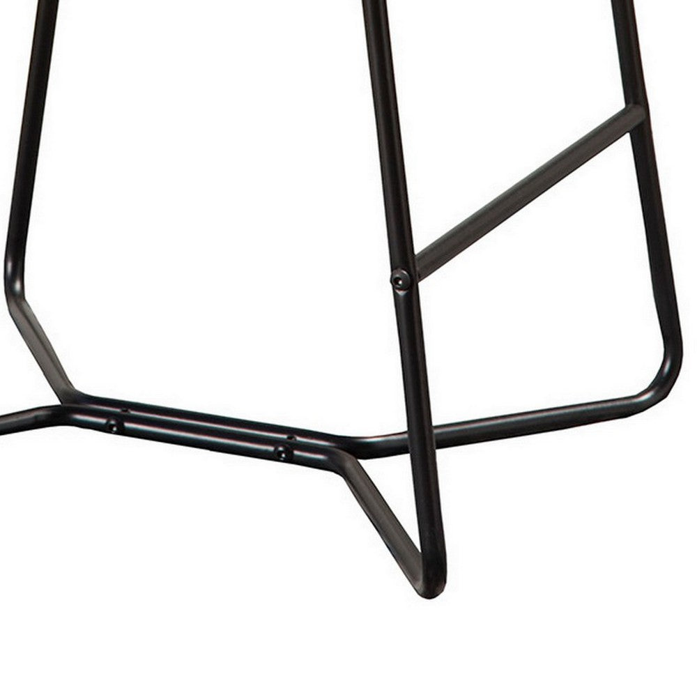 26 Inch Set of 2 Counter Stool Chairs, Padded Dark Brown Faux Leather  - BM299458