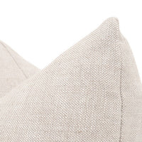 22 Inch Set of 2 Accent Throw Pillows, Down, Linen Polyester, Beige By Casagear Home