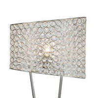 27 Inch Table Lamp, Asymmetrical Crystal Shade, Dimmer Switch, Metal Finish - BM308926