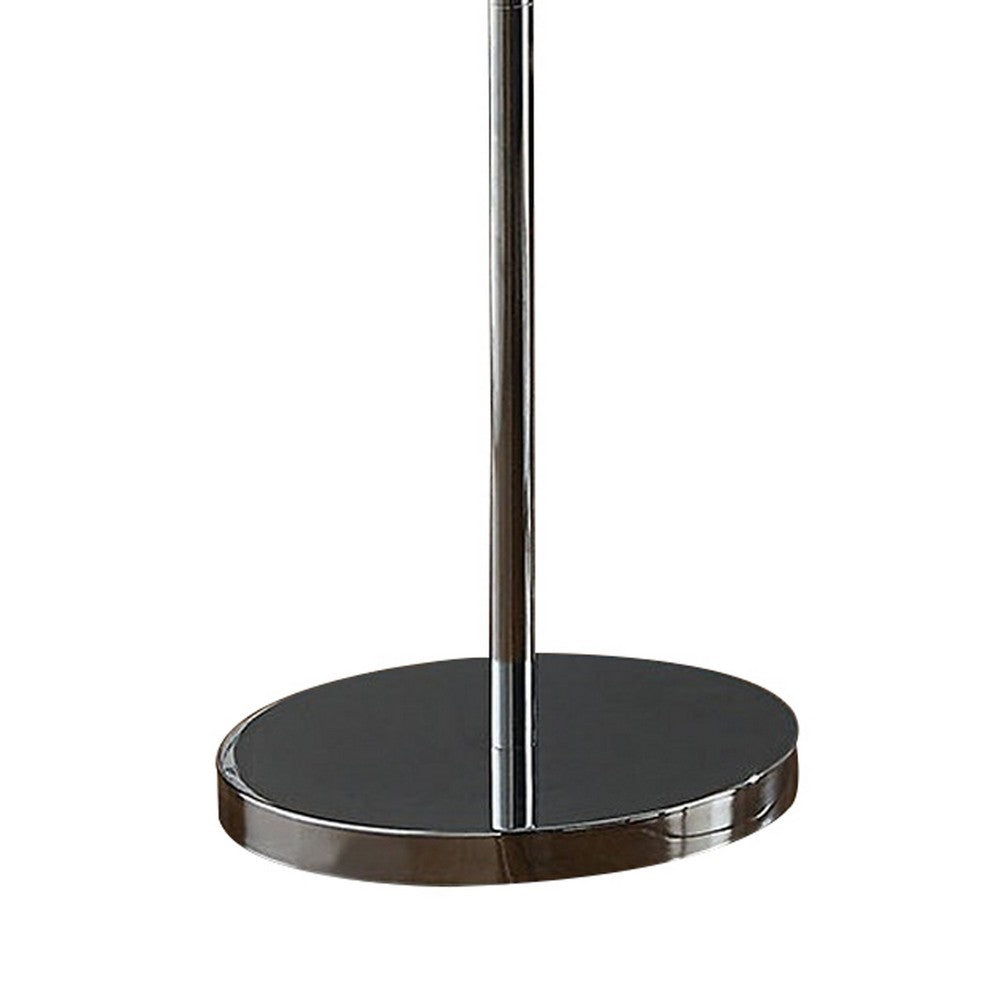 Cara 62 Inch Floor Lamp, Hanging Drop Design, Crystal and Metal, Chrome - BM308933