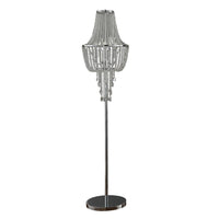 Cara 62 Inch Floor Lamp, Hanging Drop Design, Crystal and Metal, Chrome - BM308933