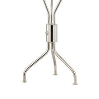 28 Inch Table Lamp, 3 Crystal Flower Shade, Stem Base, Metal, Nickel - BM308936