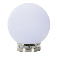 13 Inch Table Lamp, Globe LED Shade, Glass, Frosted White and Chrome  - BM308952