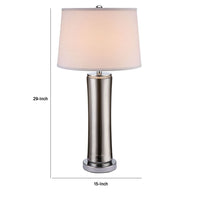 29 Inch Table Lamp, Empire Shade, Set of 2, Glass, Clear Smoke Gray - BM308956