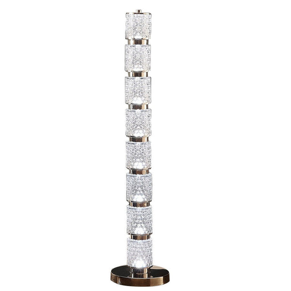 Siri 47 Inch Floor Lamp with LED Glass Shade, Metal Base, Nickel Finish - BM308958