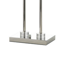 29 Inch Table Lamp with Dual Gray Shade, Glass and Metal, Nickel Finish - BM308963