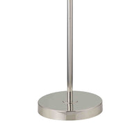 Aimy 58 Inch Floor Lamp, LED Glass Shade, Metal, Chrome and White Finish - BM308965