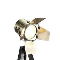 55 Inch Floor Lamp with Tripod Legs, Spotlight Design, Wood, Black Finish - BM308969