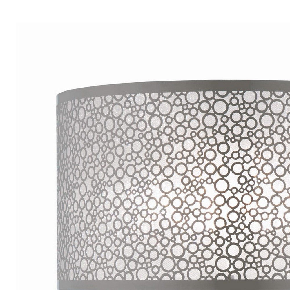 27 Inch Table Lamp with Metal and Fabric Shade, 
Sleek Chrome Finish - BM308973
