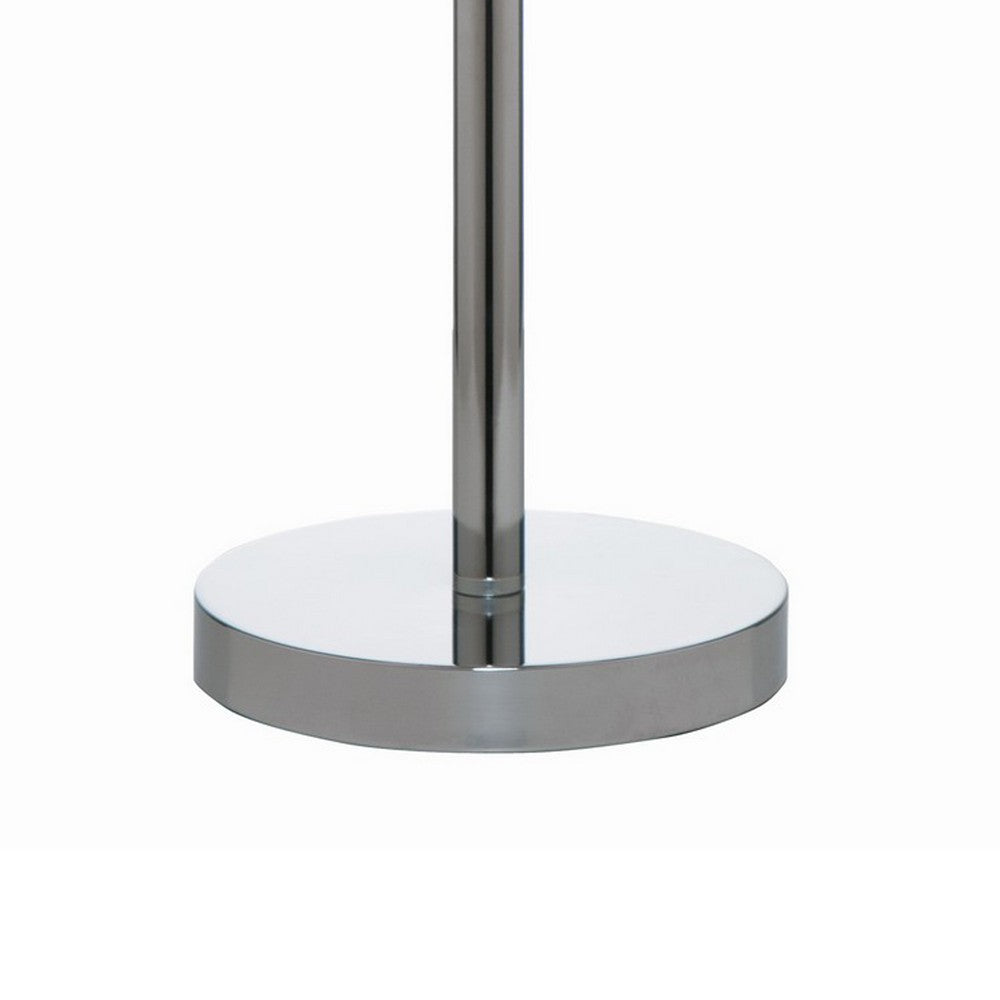 27 Inch Table Lamp with Metal and Fabric Shade, 
Sleek Chrome Finish - BM308973
