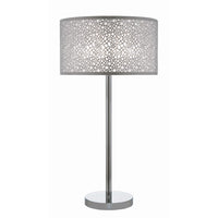 27 Inch Table Lamp with Metal and Fabric Shade, 
Sleek Chrome Finish - BM308973