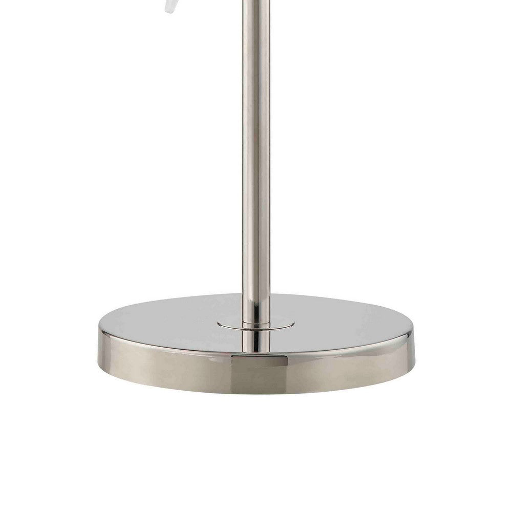 29 Inch Table Lamp, LED Pinwheel Shades, Metal, Acrylic, Sand Chrome 
 - BM308974