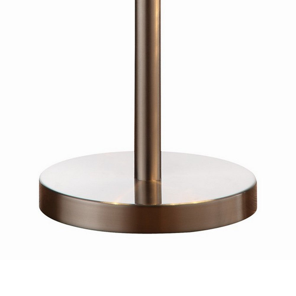 Fern 31 Inch Table Lamp with 3 Orb Shades, Metal, Sand Chrome Finish - BM308976