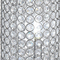 21 Inch Table Lamp, Crystal Stand, Open-Top Design, Silver Finished Metal - BM308981