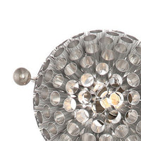 32 Inch Table Lamp, Round Shades, Curved Stem, Sand Chrome Finished Metal - BM308983