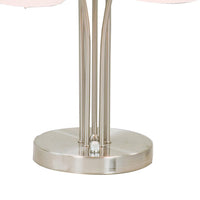 31 Inch Table Lamp, 5 Dome Shape Shades, Glass, Sand Chrome Finished Metal - BM308984