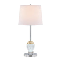 27 Inch Table Lamp, Tapered Drum Fabric Shade, Modern Metal Base, Silver - BM308992